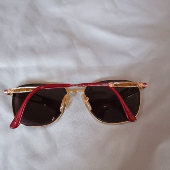 Vintage Laura Ashley Heather gold dark pink 135 sunglasses prescription frames - Picture 6 of 6